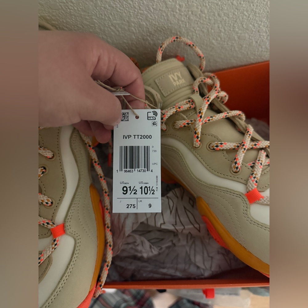 Mens High-Top Sneakers - Tan and Orange